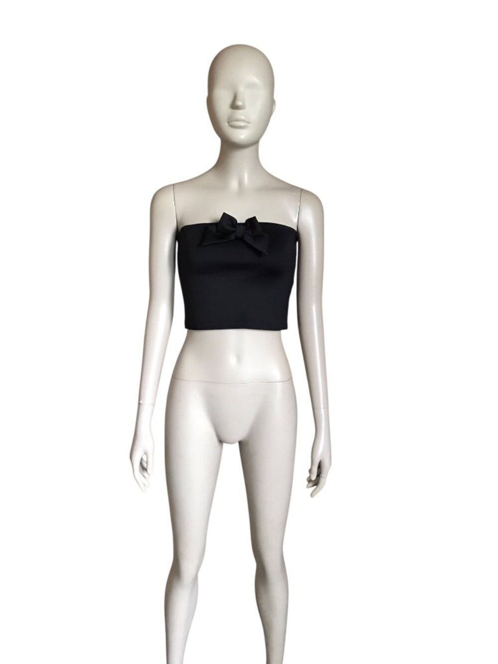 Edikted Black Bow Strapless Crop Top